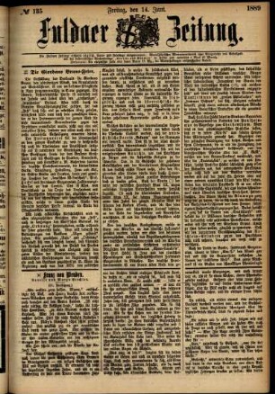 Ausgabe vom Freitag, den 14. Juni 1889.