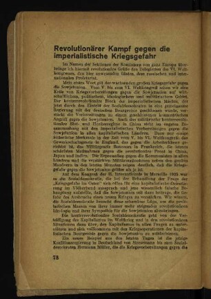 Revolutionärer Kampf gegen die imperialistische Kriegsgefahr