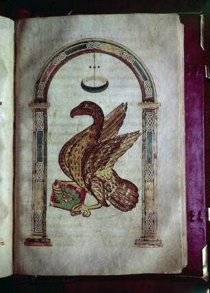 Codex Millenarius — Symbol des Evangelisten Johannes: Adler, Folio 227recto