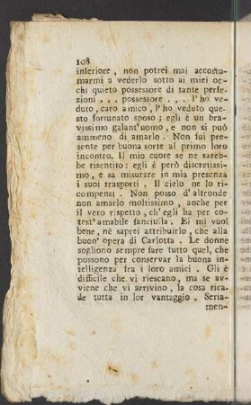 [Lettera XXV. 30 Luglio] (unvollständig)