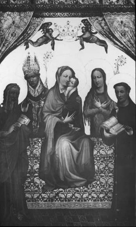 Aachen, Dom, Madonna mit vier Heiligen, Flügelaltar, Mitteltafel