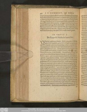 In Caput I. De Scopo & Methodo huius libri.