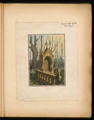 Grabstein für zwei Gräber Monatskonkurrenz Januar 1882: Perspektivische Ansicht
