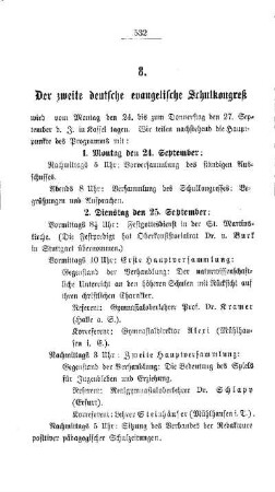 Der zweite deutsche evangelische Schulkongreß