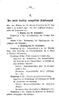Der zweite deutsche evangelische Schulkongreß