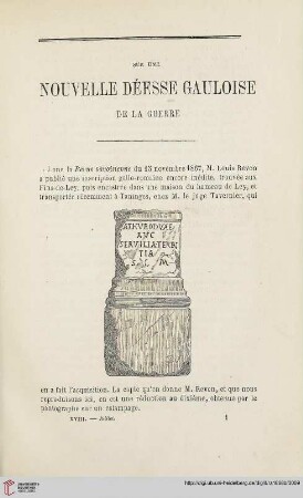 N.S. 18.1868: Sur une nouvelle déesse gauloise de la guerre