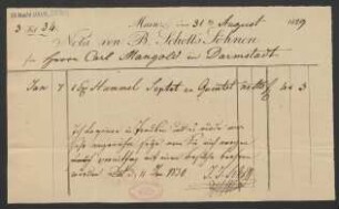 [Rechnung] Nota von B. Schott's Söhnen