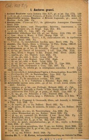 Antiquarischer Katalog von Heinrich Kerler. 7