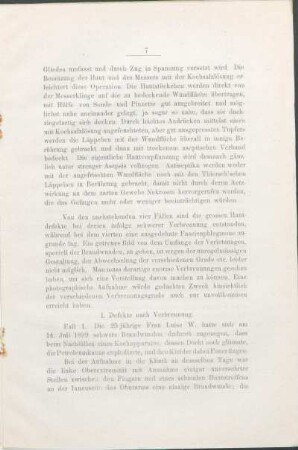 I. Defekte nach Verbrennung.
