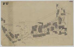 Ideenwettbewerb "Bebauung Obstbaugelände der Freien Universität Berlin", FU Berlin (nicht realisiert), 3. Preis – Lageplan. Berlin-Dahlem