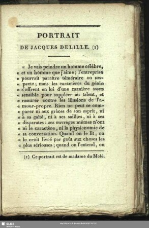 Portrait De Jacques Delille