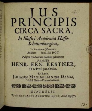 Ius Principis Circa Sacra