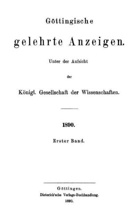 1890,1: Göttingische gelehrte Anzeigen
