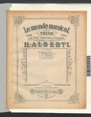 No. 1: Martha : pour flûte, violon et piano