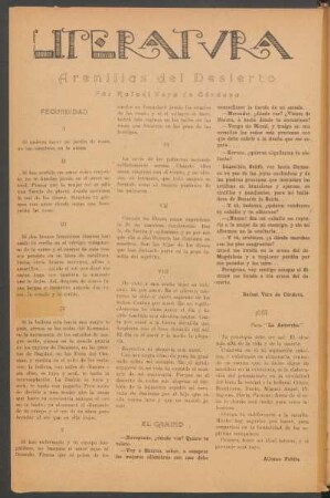 Arenillas del desierto : Literatura