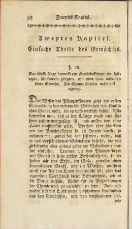 Zweytes Kapitel. Einfache Theile des Gewächses
