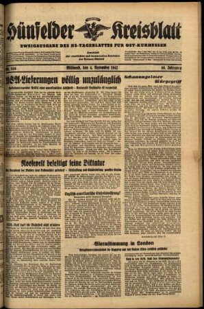 Ausgabe vom Mittwoch, den 04. November 1942.