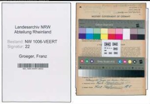 Entnazifizierung Franz Groeger , geb. 28.01.1905 ()