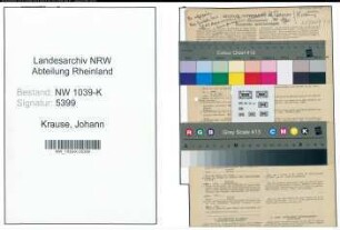 Entnazifizierung Johann Krause , geb. 20.02.1892 (Zollbeamter)