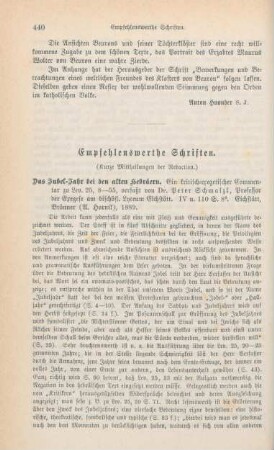 440-448 Empfehlenswerthe Schriften