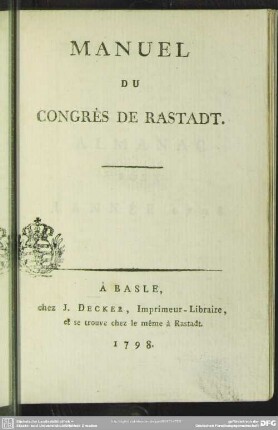 Manuel Du Congrès De Rastadt