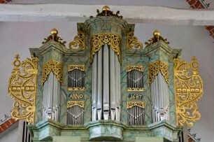 Deutschland. Niedersachsen. Westerstede. Sankt Petri Kirche. Gestiftet 1123. Innen. Orgelprospekt. 1687