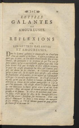 Lettres Galantes Et Amoureuses