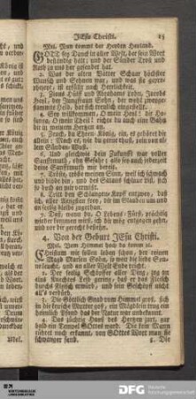 Von der Geburt Jesu Christi.