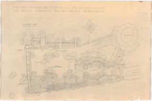 Friedhof Berlin-Friedrichsfelde Ideenwettbewerb Gedächtnisstätte der großen Sozialisten: Lageplan mit Gartenplan 1:200