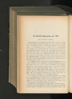 De Indische Begrooting voor 1914.