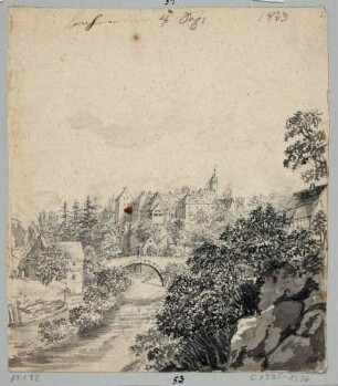 Lohmen mit dem Schloss über der Wesenitz in der Sächsischen Schweiz
