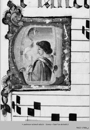 Antiphonar A : Historisierte Initiale A: Prophet (?)