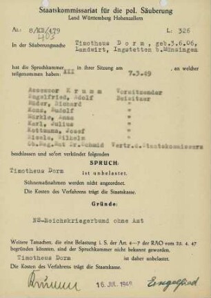 Dorm, Timotheus