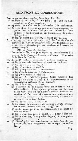 Additions et corrections