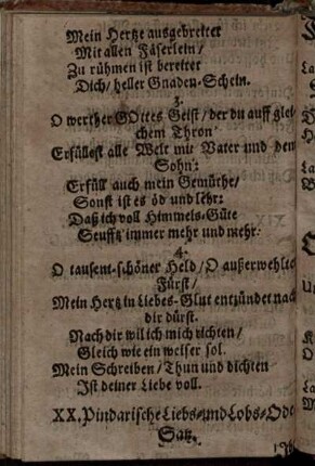 XX. Pindarische Liebs- und Lobs-Ode