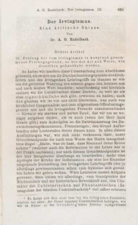 651-668 Der Irvingismus : eine kritische Skizze : dritter Artikel