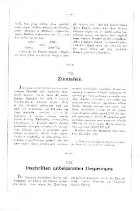 VIII. Inschriften unbekannten Ursprunges.
