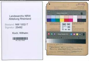 Entnazifizierung Wilhelm Koch , geb. 10.07.1904 (Architekt)