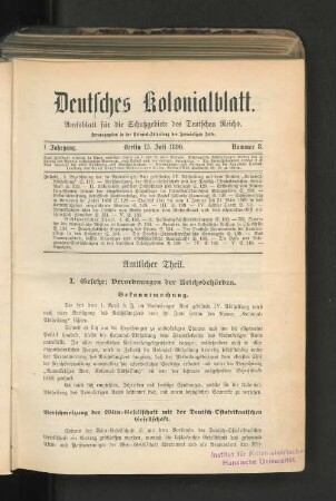 15. Juli. 1890. Nummer 8.