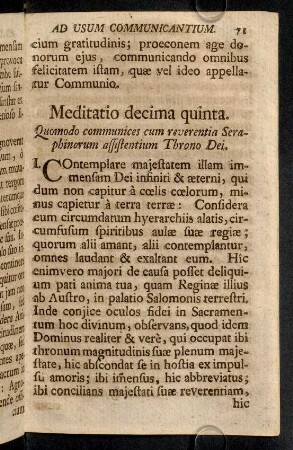 71-75, Meditatio decima quinta