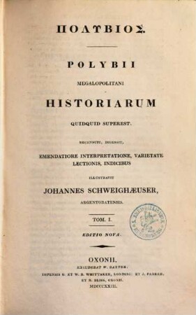 Polybii Megalopolitani Historiarum quidquid superest, 1