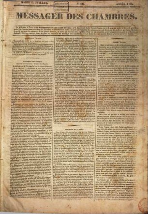 Le Messager des chambres. 1828,7/9