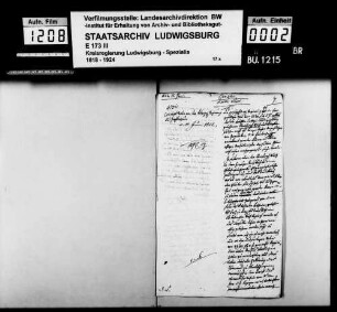 Heimatverhältnisse des in Ludwigsburg geborenen Christoph Rösch
