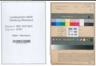 Entnazifizierung Hermann Bahr , geb. 18.04.1897 (Patentanwalt)