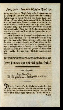 Zwey hundert vier und sechzigstes Stück