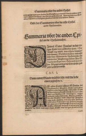 Summaria uber die ander Epistel an die Thessalonicher.