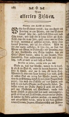 Von allerley Fischen. -