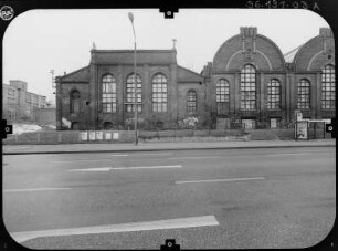 Chemnitz-Kaßberg, Zwickauer Straße 119. Ehem. Gießerei. Gießereihalle (1907). Straßenfront (Teilansicht)