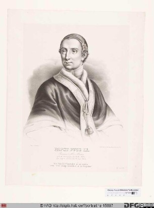 Bildnis Papst Pius IX. (Giovanni Maria conte Mastai-Ferretti) (reg. 16. 6. 1846 - 7. 2. 1878)