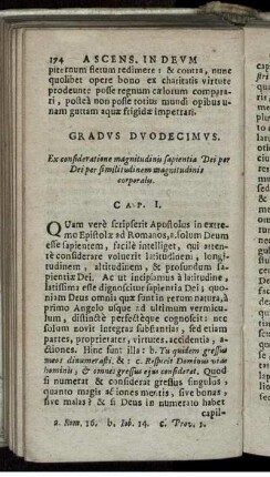Gradus Duodecimus. Ex consideratione magnitudinis sapientiae Dei per similitudinem magnitudinis corporalis.